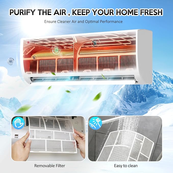 9000 BTU Mini Split Air Conditioner & Heat Pump - 110V/120V Wall Mount Ductless Inverter AC/Heating System - 19 SEER2