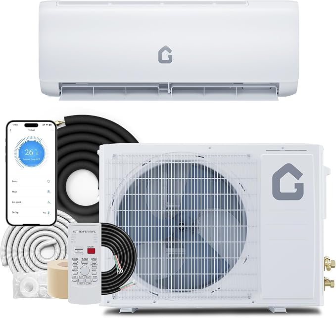 9000 BTU Mini Split Air Conditioner & Heat Pump, 21 SEER2 High-Efficiency Inverter System, 115V WiFi Enabled, Ultra-Quiet
