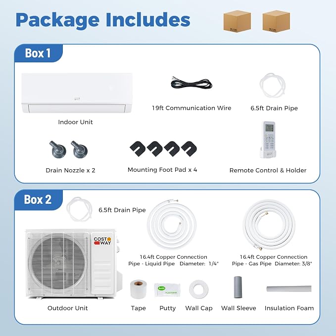 9000 BTU Mini Split Air Conditioner & Heater, 20 SEER2 115V Wifi Enabled Energy Efficient Inverter Split AC Unit Up to 450