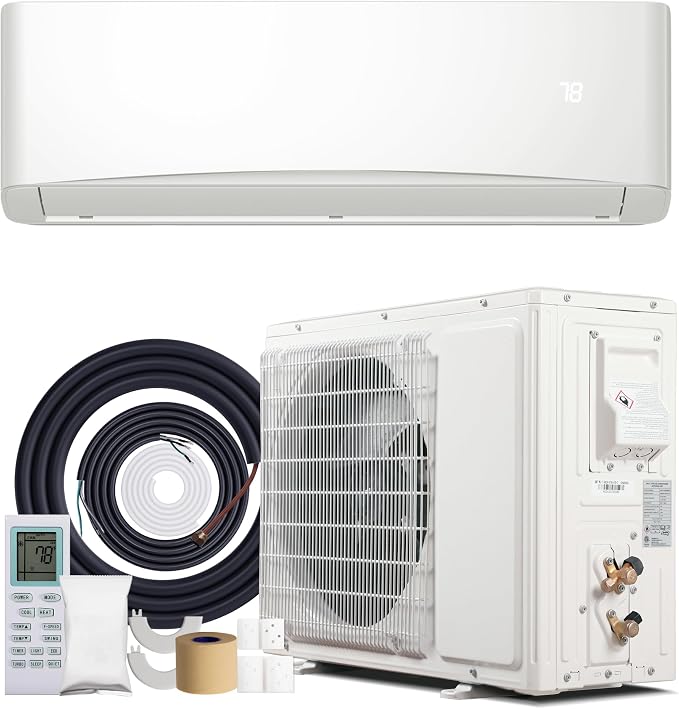 9000BTU Mini Split Air Conditioner& Heater, 17 SEER2 230V Wall-Mounted AC Unit Cools Rooms up to 450 Sq., product image