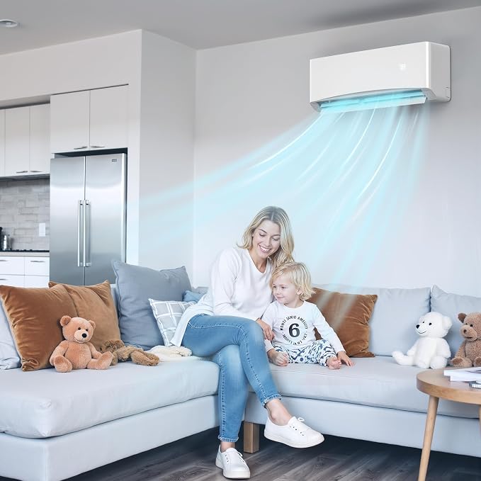 9000BTU Mini Split Air Conditioner& Heater, 17 SEER2 230V Wall-Mounted AC Unit Cools Rooms up to 450 Sq., alternate product