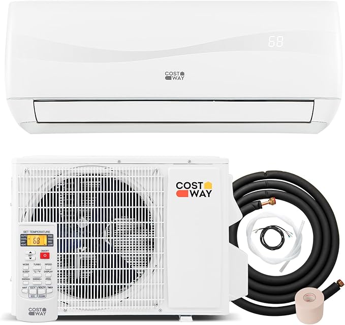 9000BTU Mini Split Air Conditioner& Heater, 19 SEER2 115V Wall-Mounted Ductless AC Unit Cools Rooms up to 450 Sq. Ft, Energy