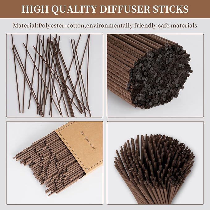 90Pcs Reed Diffuser Sticks-10Inch/4mm Natural Rattan Wood Sticks Reed Sticks Essential Oil Aroma Diffuser Reeds Aroma