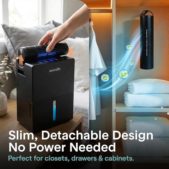 91 OZ Dehumidifier For Home | Covers 1200 SQ FT For Basements, Bedrooms, alternate product view 4