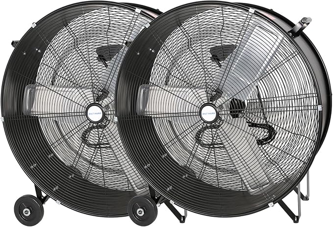 9100 CFM 30" High Velocity Drum Fan, 2-Speed Heavy Duty Industrial Shop Fan for Commercial, Garage, Warehouse, Workshop
