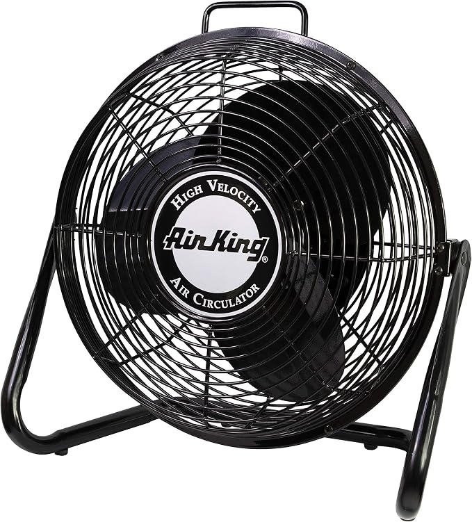 9212 12-Inch Industrial Grade High Velocity Pivoting Floor Fan, Black, product image