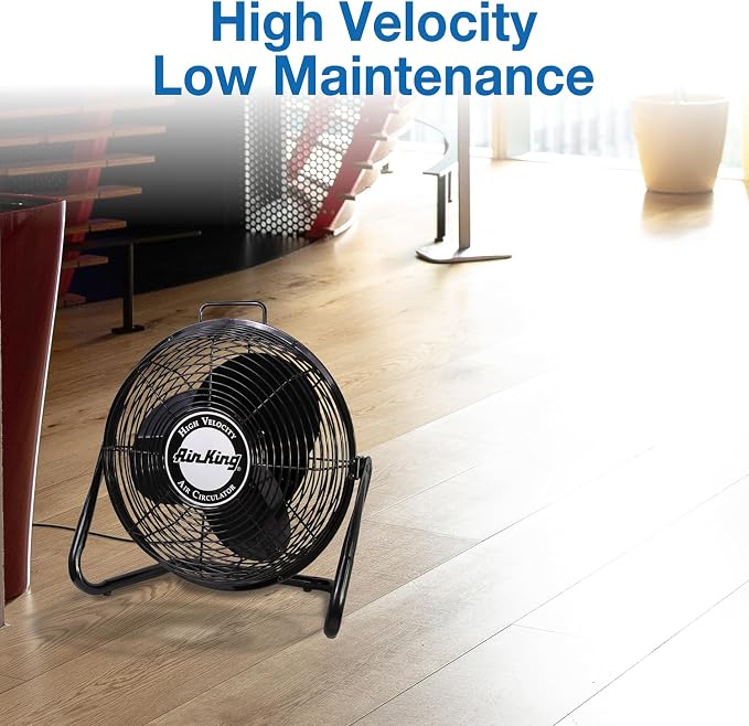 9212 12-Inch Industrial Grade High Velocity Pivoting Floor Fan, Black, alternate product view 3