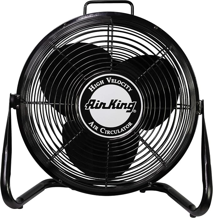 9212 12-Inch Industrial Grade High Velocity Pivoting Floor Fan, Black, alternate product view 9