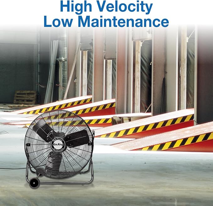 9224 24-Inch Industrial Grade High Velocity Pivoting Floor Fan, Black Finish, alternate product view 3