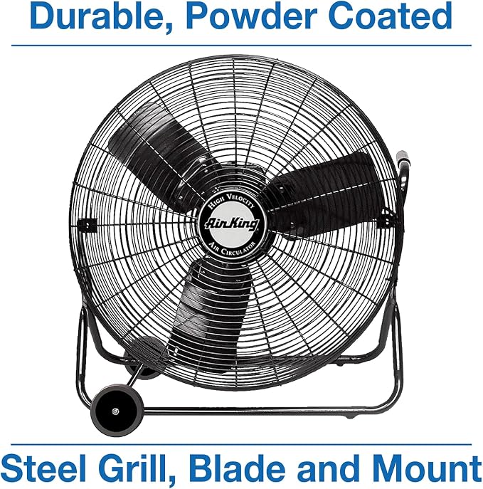 9224 24-Inch Industrial Grade High Velocity Pivoting Floor Fan, Black Finish, alternate product view 6