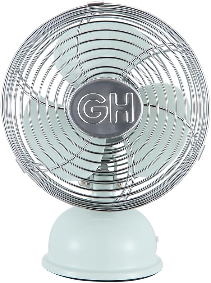 92513 All-Metal 5" Retro Oscillating USB-Powered Personal Fan, Breezewave, product image