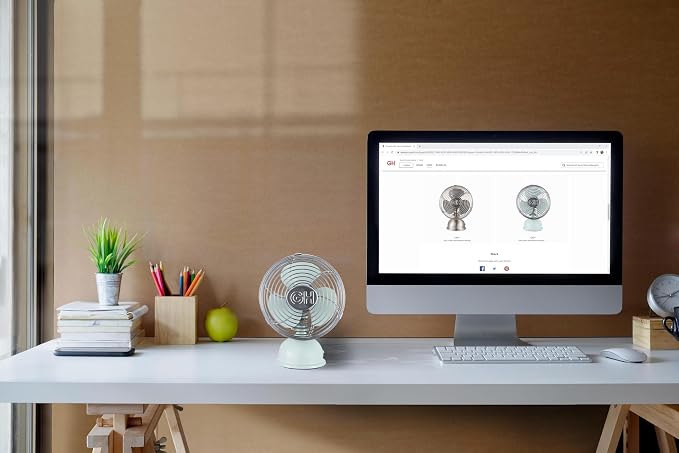 92513 All-Metal 5" Retro Oscillating USB-Powered Personal Fan, Breezewave, alternate product view 8
