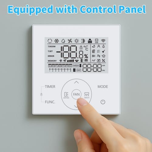 9500 BTU Ducted Split Air Conditioner with Inverter & Wired Controller, 24 SEER2 Concealed Duct Mini Split AC/Heating System