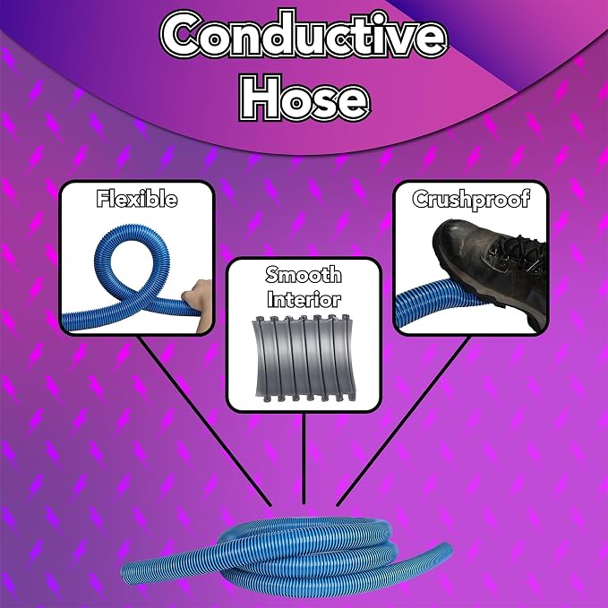95193 16 Ft. Antistatic Vacuum Hose for Shop Vacs with Expanded Multi-Brand Power Tool Adapter Set, Blue, alternate product