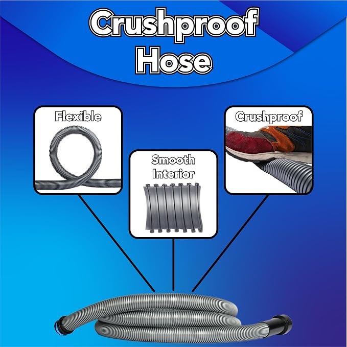 95270 16 Ft. Home and Shop Vacuum Hose with Expanded Multi-Brand Power Tool Dust Collection Adapter Set and Full Attachment