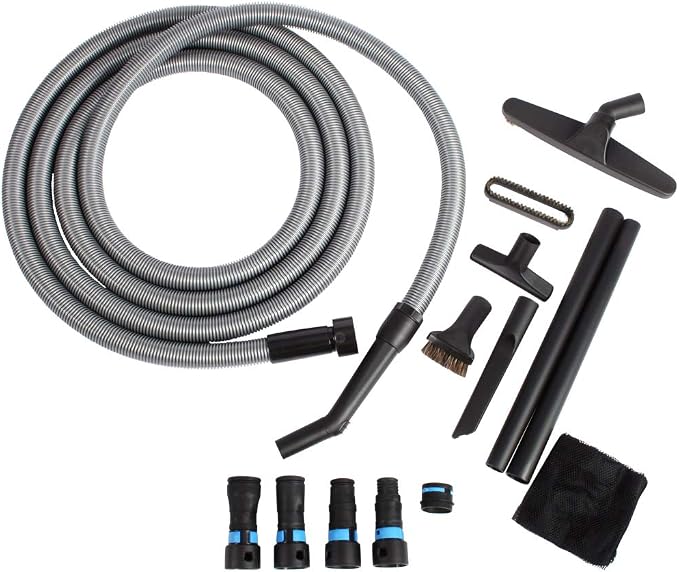 95281 20 Ft. Home and Shop Vacuum Hose with Expanded Multi-Brand Power Tool Dust Collection Adapter Set and Full Attachment