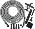 95292 30 Ft. Home and Shop Vacuum Hose with Expanded Multi-Brand Power Tool Dust Collection Adapter Set and Full Attachment