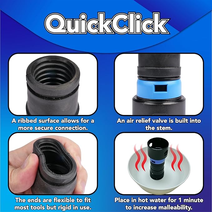 95292 30 Ft. Home and Shop Vacuum Hose with Expanded Multi-Brand Power Tool Dust Collection Adapter Set and Full Attachment