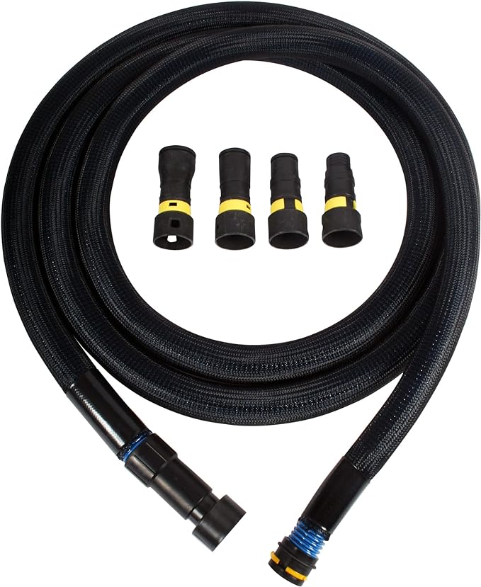 95556 16 Ft. Antistatic Vacuum Hose and Non-Snag Protective Wrap for Shop Vacs with Expanded Multi-Brand Power Tool Adapter