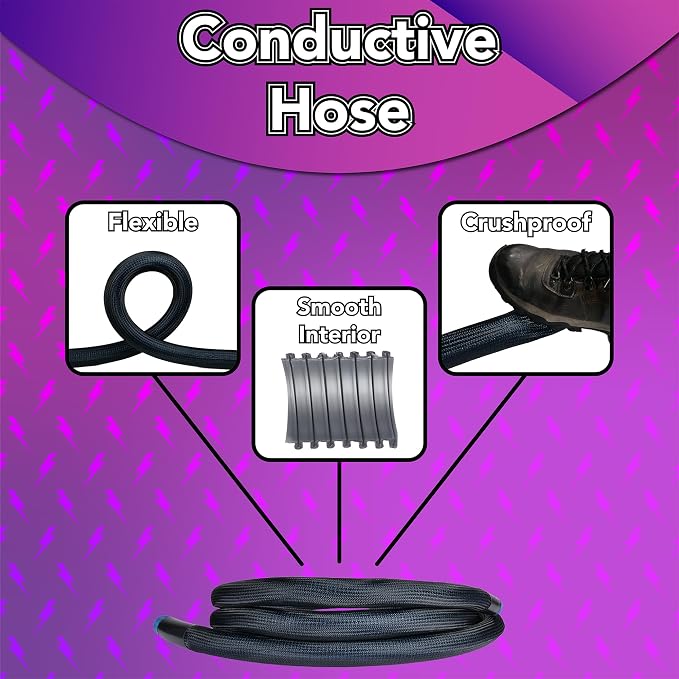 95556 16 Ft. Antistatic Vacuum Hose and Non-Snag Protective Wrap for Shop Vacs with Expanded Multi-Brand Power Tool Adapter
