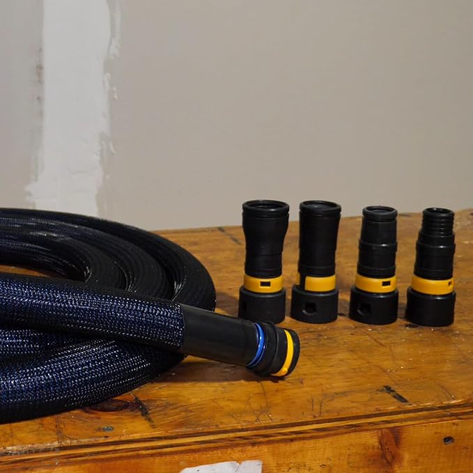 95556 16 Ft. Antistatic Vacuum Hose and Non-Snag Protective Wrap for Shop Vacs with Expanded Multi-Brand Power Tool Adapter