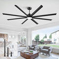 96 Inch Ceiling Fans with Lights, Large Indoor/Outdoor Industrial Ceiling Fan with 8 Aluminum Reversible Blades, Quiet DC