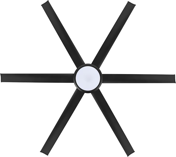 96" Industrial Ceiling Fan with Light and Remote Control, 6-Speed Noiseless Reversible DC Motor, 6 Durable Aluminum