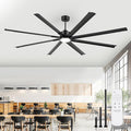 96" Industrial Ceiling Fans with Lights, Large Ceiling Fan with 3CCT, 8 Reverisble Aluminum Blades, Quiet DC Motor, 6-Speed