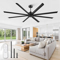 96" Large Industrial Ceiling Fans No light with Aluminum 8 Blades, Commercial HVLS Ceiling Fan without Light,Quiet DC Motor,6