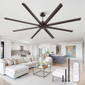 96" Large Industrial Ceiling Fans No light with Aluminum 8 Blades, Commercial HVLS Ceiling Fan without Light,Quiet DC Motor,6