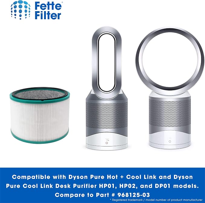 968125-03 Premium 360° Glass Filter Compatible with HP01 HP02 DP01 DP02 for Pure Hot Cool Link Desk Air