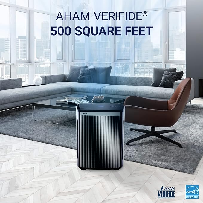 9800 4-Stage True Hepa Air Purifier with WiFi and PlasmaWave, 500 Sq Ft,Black,Large, alternate product view 3