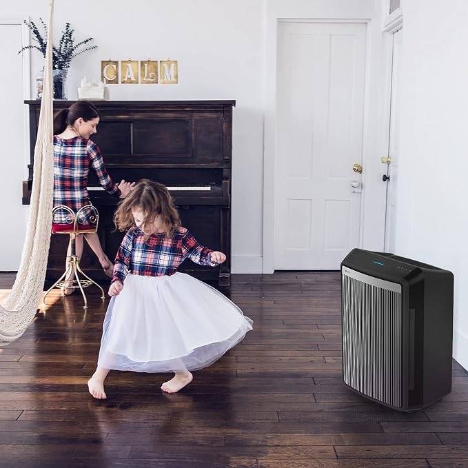9800 4-Stage True Hepa Air Purifier with WiFi and PlasmaWave, 500 Sq Ft,Black,Large, alternate product view 8