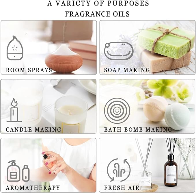 9Pcs Fruity Fragrance Oil Gift Set, 10ml/0.33fl.oz Fragrance Oils for Soap, DIY Candle, Bath Bombs Making, Fruit Scented Oils