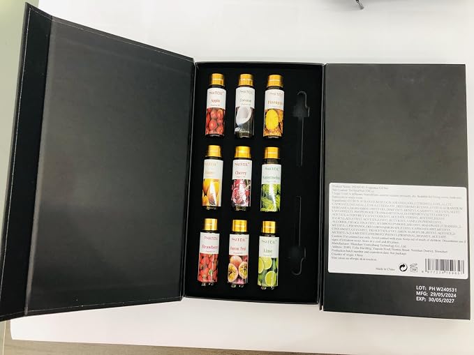 9Pcs Fruity Fragrance Oil Gift Set, 10ml/0.33fl.oz Fragrance Oils for Soap, DIY Candle, Bath Bombs Making, Fruit Scented Oils