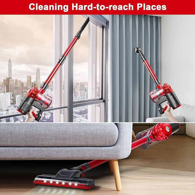A200 Cordless Vacuum Cleaner, Stick Vacuum with Powerful Suction, 38 Mins Runtime, Rechargeable Battery, HEPA Filter