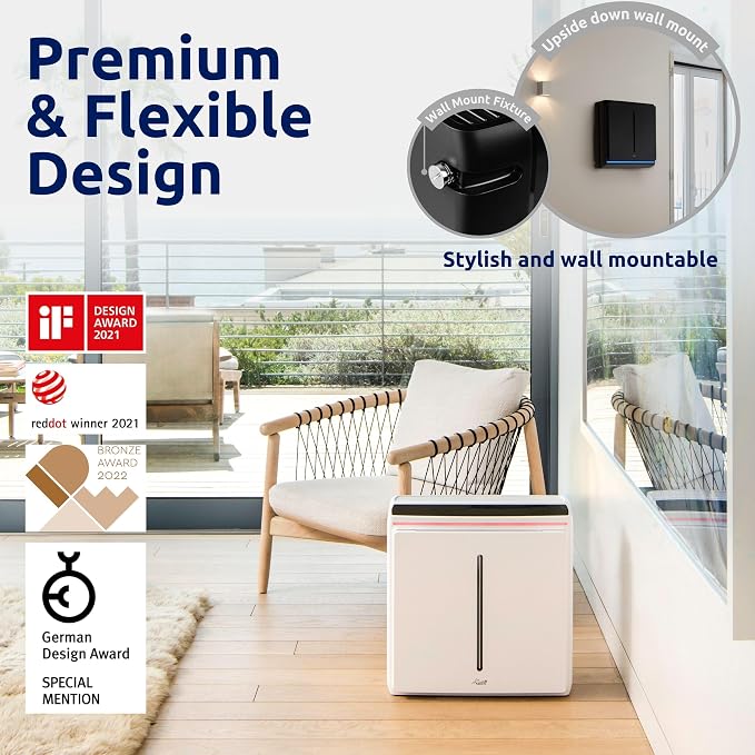 A3 SPA-1000N Air Purifier HEPA Filter - Ultra Quiet, WiFi-enabled, Wall Mountable HEPA Air Purifiers for Home, Pets