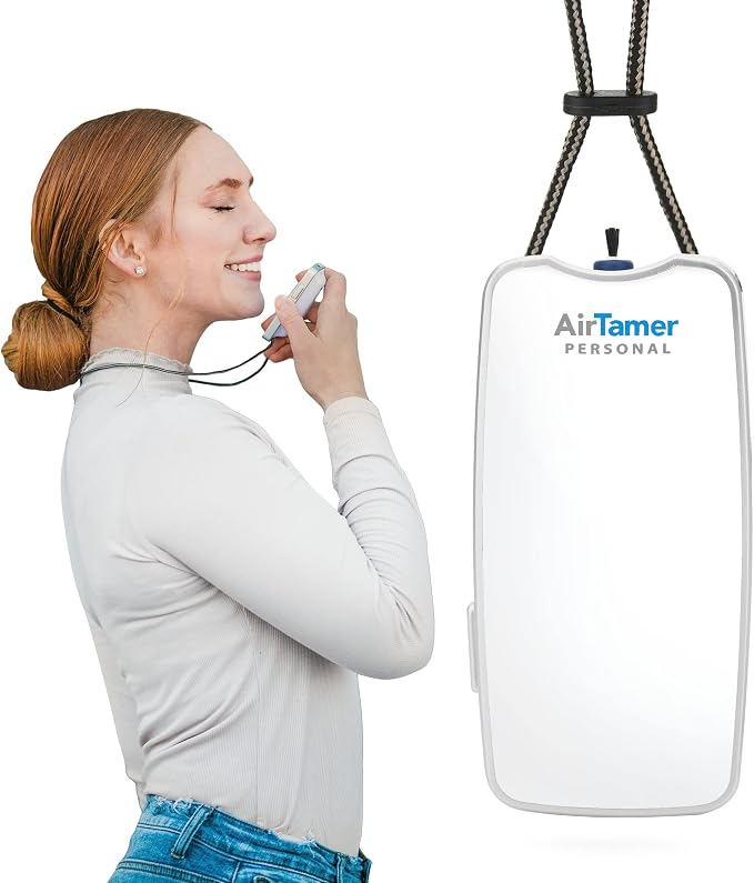 A310W Personal Rechargeable and Portable Air Purifier Negative Ion Generator, Proven Performance, White with Metal Travel