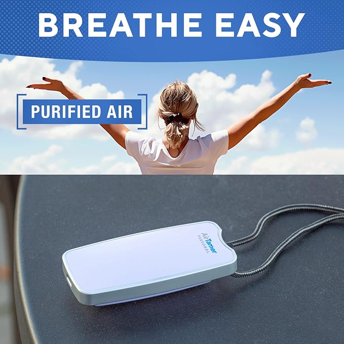 A310W Personal Rechargeable and Portable Air Purifier Negative Ion Generator, Proven Performance, White with Metal Travel
