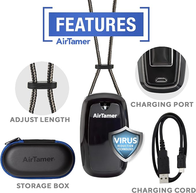 A315 Advanced Rechargeable and Portable Air Negative Ion Generator | Proven Performance, Black with Black Leather Travel