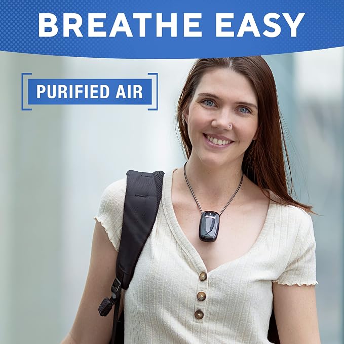 A315 Advanced Rechargeable and Portable Air Negative Ion Generator | Proven Performance, Black with Black Leather Travel