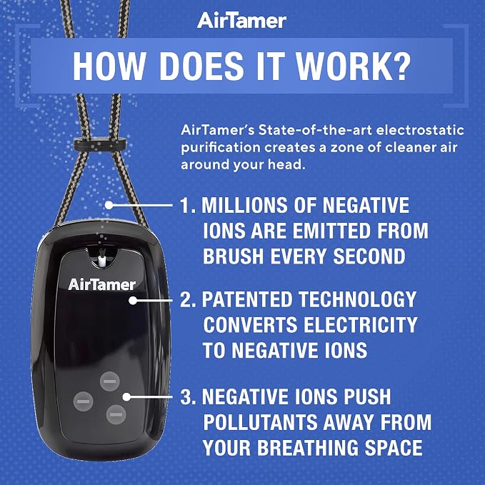 A315 Advanced Rechargeable and Portable Air Negative Ion Generator | Proven Performance, Black with Black Leather Travel