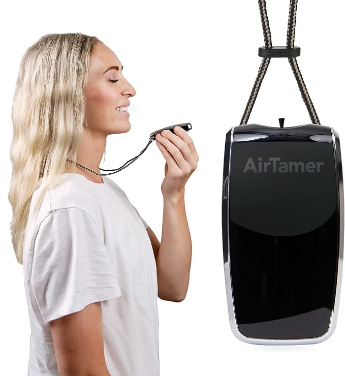 A320 Rechargeable Personal Air Purifier, Proven Performance, Virus and Pollutant Tested*, Black with Leather Travel Case
