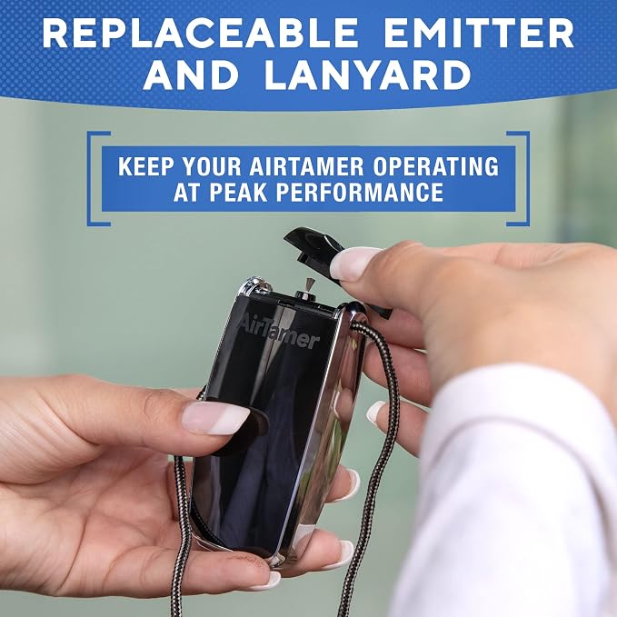 A320 Rechargeable Personal Air Purifier, Proven Performance, Virus and Pollutant Tested*, Black with Leather Travel Case