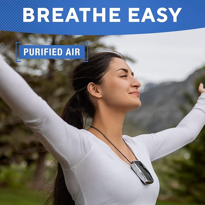 A320 Rechargeable Personal Air Purifier, Proven Performance, Virus and Pollutant Tested*, Black with Leather Travel Case