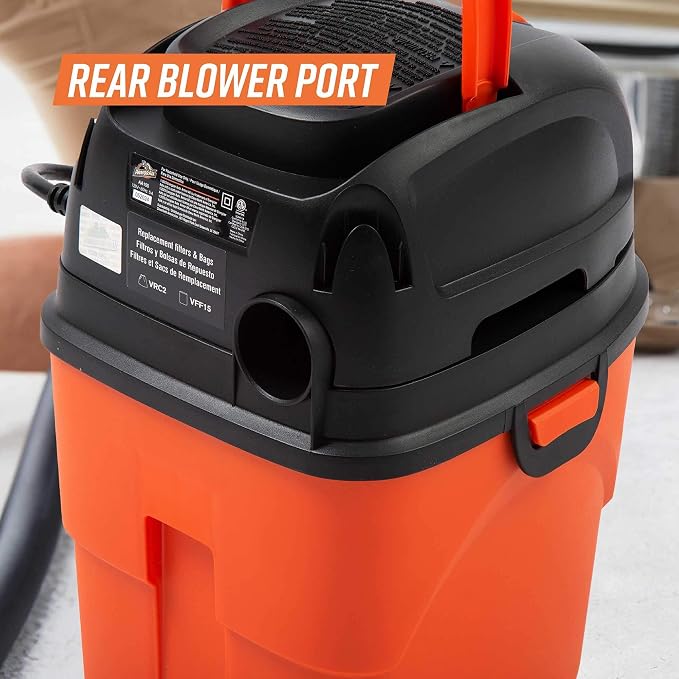 ® AA155 1.5-Gallon 2 Peak HP Portable Wet/Dry Vacuum, Orange, alternate product view 6