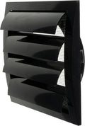 ABS Plastic Black 6 Inch Dryer Vent Cover Outside, 6 Inch Exhaust Vent Cover with Flaps and Insect Screen for Walls or