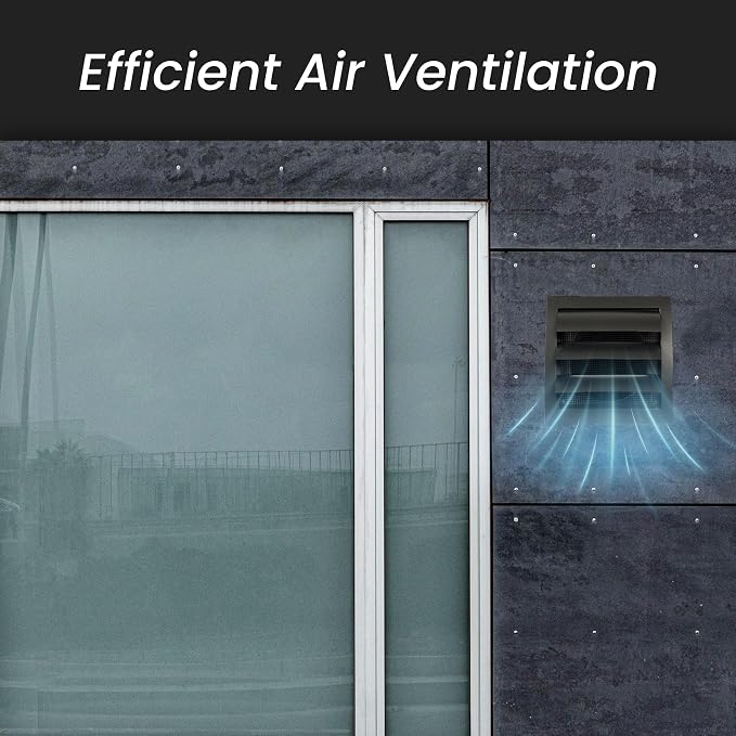 ABS Plastic Black 6 Inch Dryer Vent Cover Outside, 6 Inch Exhaust Vent Cover with Flaps and Insect Screen for Walls or