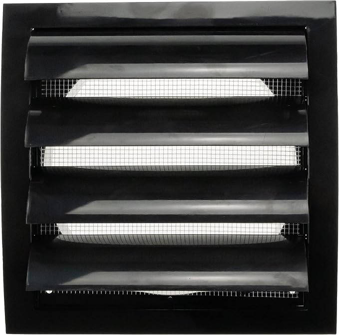 ABS Plastic Black 6 Inch Dryer Vent Cover Outside, 6 Inch Exhaust Vent Cover with Flaps and Insect Screen for Walls or