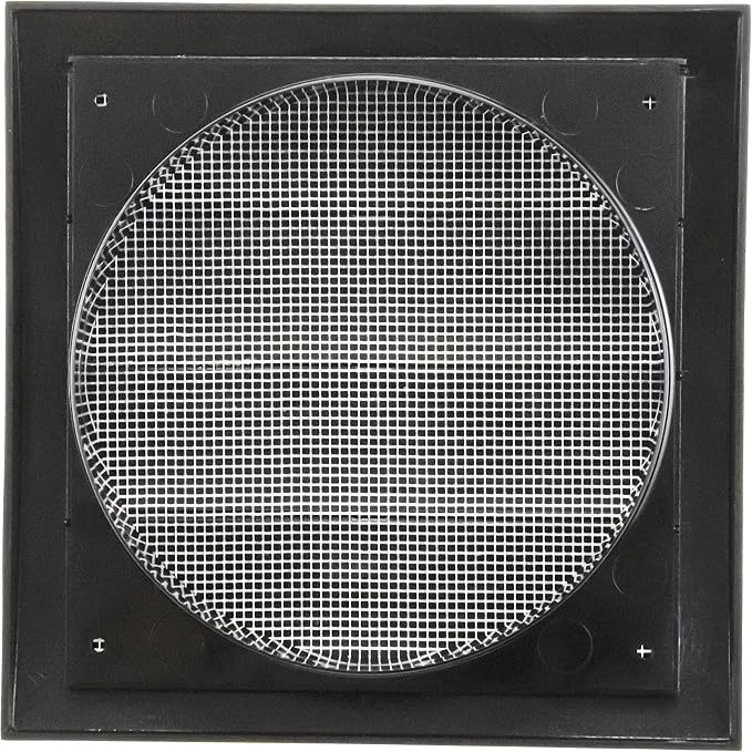 ABS Plastic Black 6 Inch Dryer Vent Cover Outside, 6 Inch Exhaust Vent Cover with Flaps and Insect Screen for Walls or